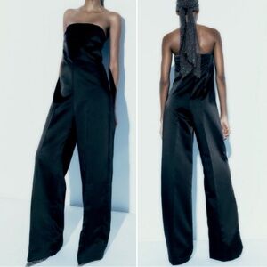 Zara Satin Rhinestone Jumpsuit